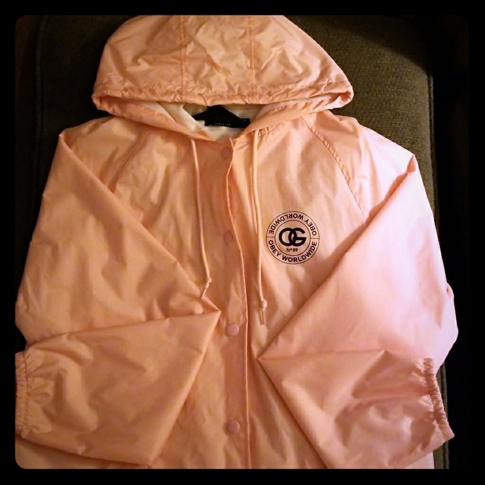 Brand new, never worn! Obey hoodedwindbreaker